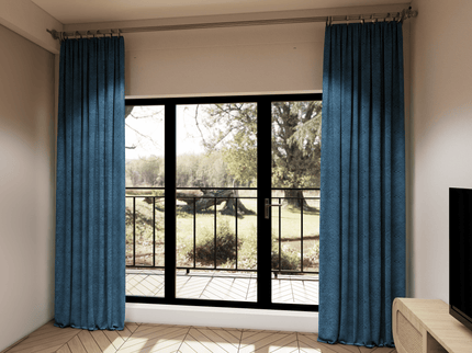 Teal Blue Colour Geometric Pattern Suede Sofa, Chair and Curtain Fabric