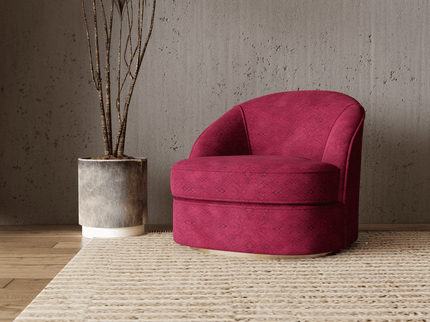 Wine Red Colour Geometric Pattern Suede Sofa, Chair and Curtain Fabric