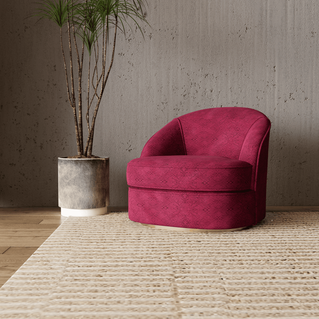 Wine Red Colour Geometric Pattern Suede Sofa, Chair and Curtain Fabric