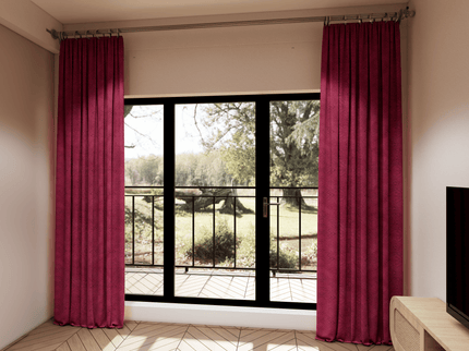 Wine Red Colour Geometric Pattern Suede Sofa, Chair and Curtain Fabric