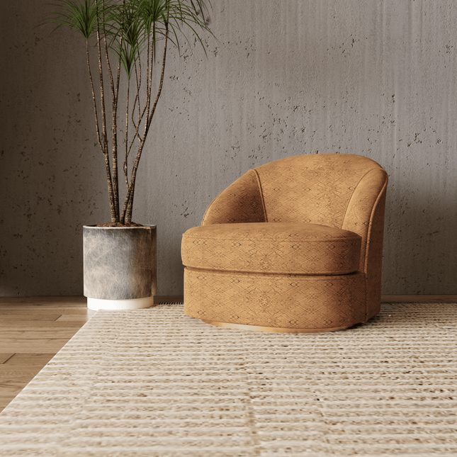 Orche Yellow Colour Geometric Pattern Suede Sofa, Chair and Curtain Fabric