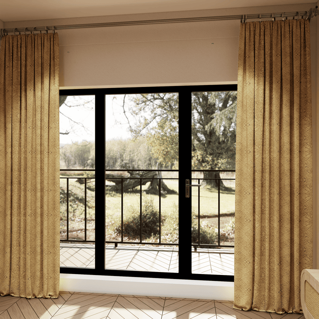 Yellow Colour Geometric Pattern Suede Sofa, Chair and Curtain Fabric