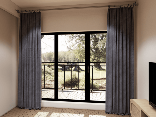 Medium Grey Colour Geometric Pattern Suede Sofa, Chair and Curtain Fabric
