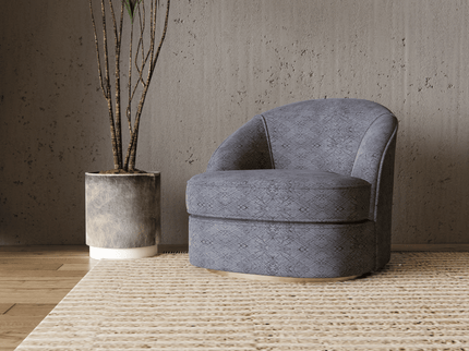Stone Grey Colour Geometric Pattern Suede Sofa, Chair and Curtain Fabric