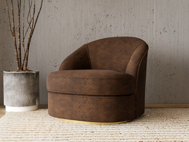 Brown Colour Geometric Pattern Suede Sofa, Chair and Curtain Fabric
