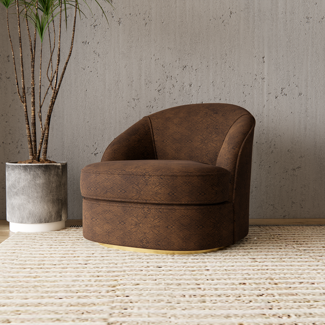Brown Colour Geometric Pattern Suede Sofa, Chair and Curtain Fabric