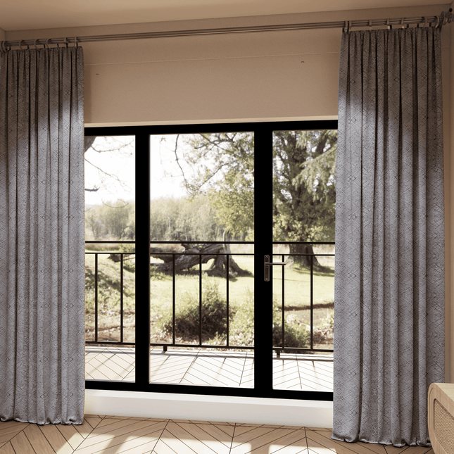 Beige Grey Colour Geometric Pattern Suede Sofa, Chair and Curtain Fabric