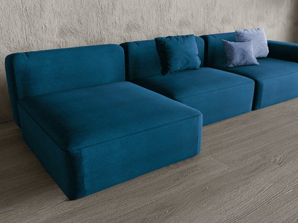 Turquoise Colour Embossed Leaves Pattern Velvet Flock Easy Clean Sofa, Chair and Curtain Fabric