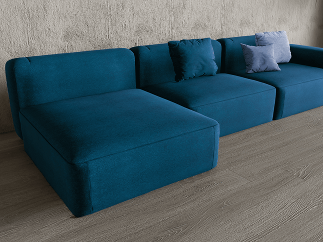 Turquoise Colour Embossed Leaves Pattern Velvet Flock Easy Clean Sofa, Chair and Curtain Fabric