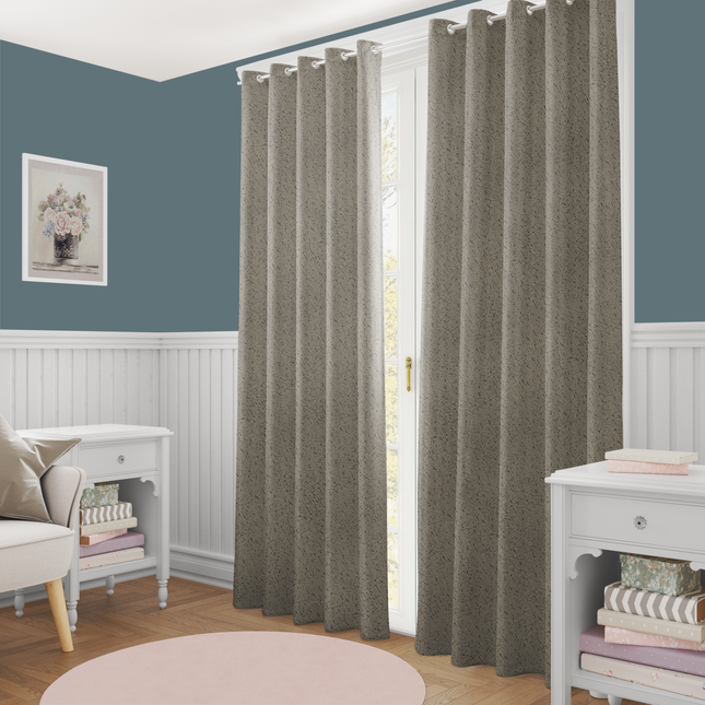 Brass Colour Textured Suede Readymade Curtain