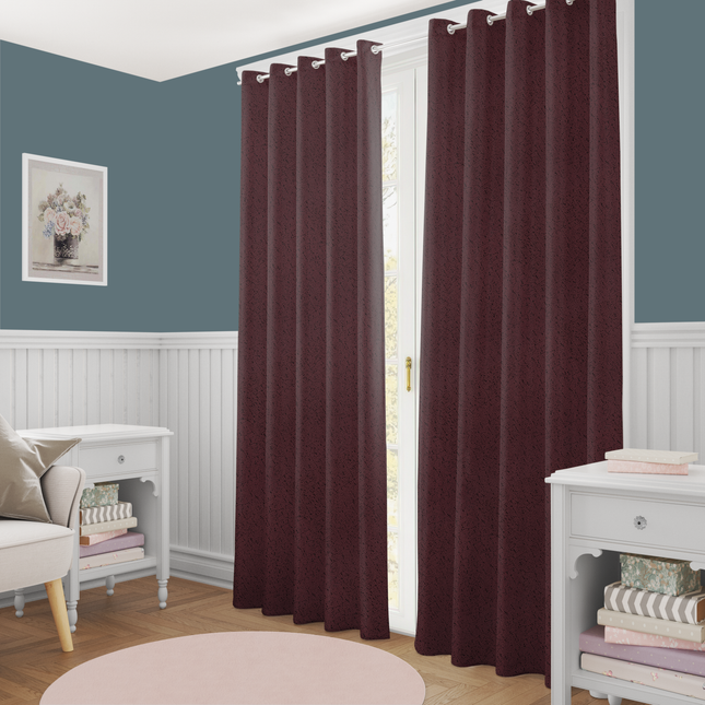 Earthy Mauve Colour Textured Suede Readymade Curtain