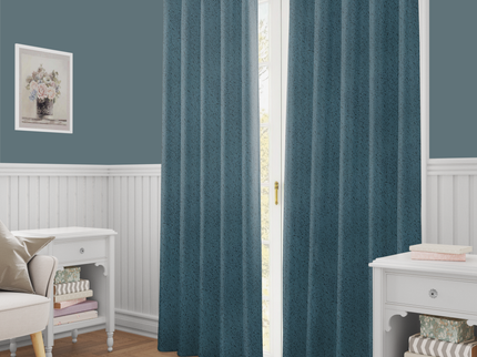 Seafoam Green Colour Textured Suede Readymade Curtain