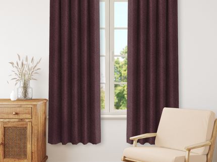 Earthy Mauve Colour Textured Suede Readymade Curtain
