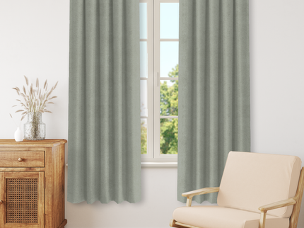 Stone Beige Colour Textured Velvet Readymade Curtain