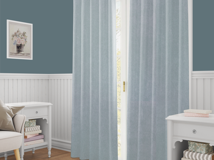 Light Grey Beige Colour Textured Velvet Flock Readymade Curtain