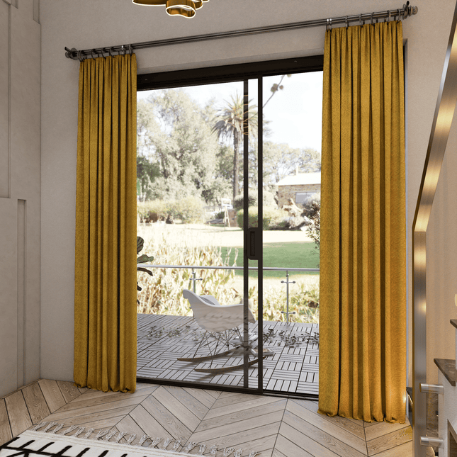 Mustard Yellow Colour Textured Velvet Flock Easy Clean Sofa, Chair and Curtain Fabric