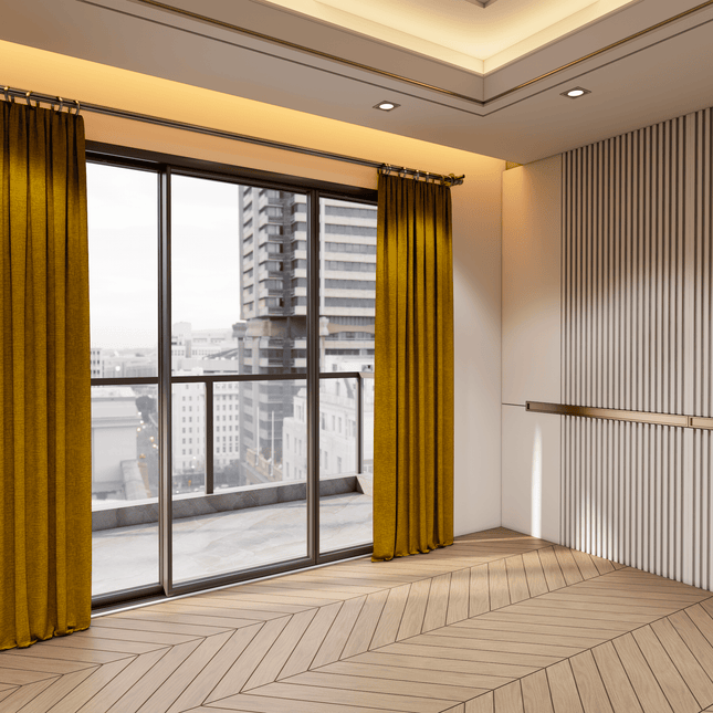 Dark Yellow Colour Textured Velvet Flock Easy Clean Sofa, Chair and Curtain Fabric