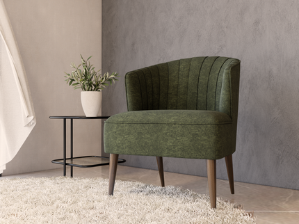 Olive Green Colour Textured Velvet Flock Easy Clean Sofa, Chair and Curtain Fabric