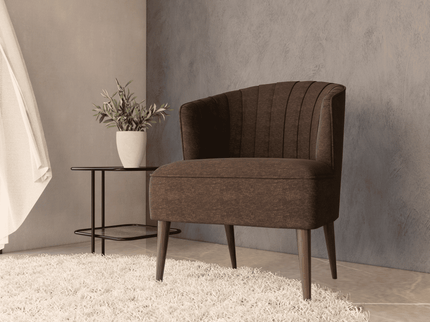 Mocha Brown Colour Textured Velvet Flock Easy Clean Sofa, Chair and Curtain Fabric