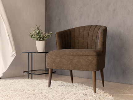 Brown Colour Textured Velvet Flock Easy Clean Sofa, Chair and Curtain Fabric