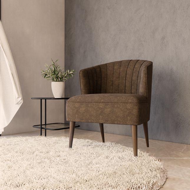 Brown Colour Textured Velvet Flock Easy Clean Sofa, Chair and Curtain Fabric