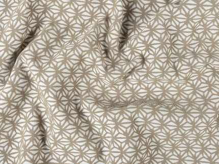 Beige colour geometric floral pattern velvet flock Easy Clean sofa, chair and curtain fabrics (Dual side)