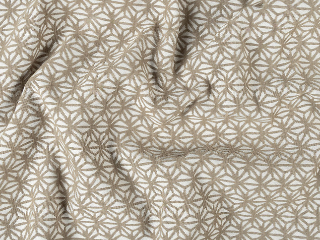 Beige colour geometric floral pattern velvet flock Easy Clean sofa, chair and curtain fabrics (Dual side)
