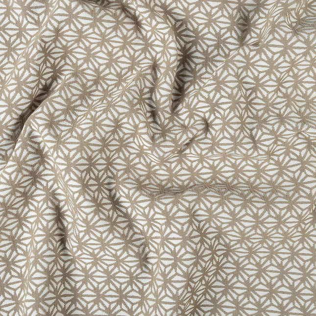 Beige colour geometric floral pattern velvet flock Easy Clean sofa, chair and curtain fabrics (Dual side)