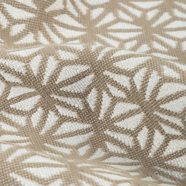 Beige colour geometric floral pattern velvet flock Easy Clean sofa, chair and curtain fabrics (Dual side)