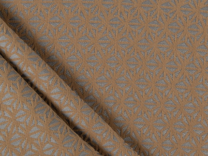 Brown colour geometric floral pattern velvet flock Easy Clean sofa, chair and curtain fabrics (Dual side)