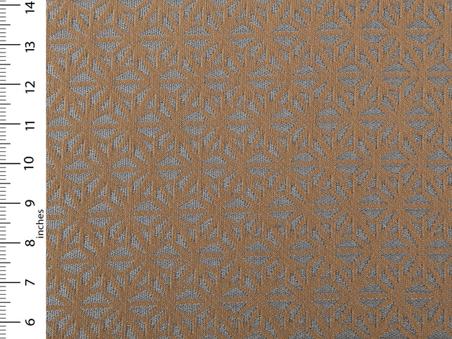 Brown colour geometric floral pattern velvet flock Easy Clean sofa, chair and curtain fabrics (Dual side)