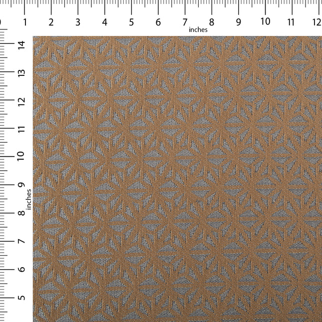 Brown colour geometric floral pattern velvet flock Easy Clean sofa, chair and curtain fabrics (Dual side)