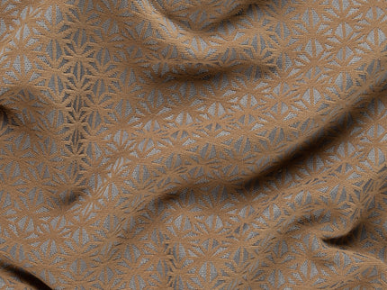Brown colour geometric floral pattern velvet flock Easy Clean sofa, chair and curtain fabrics (Dual side)