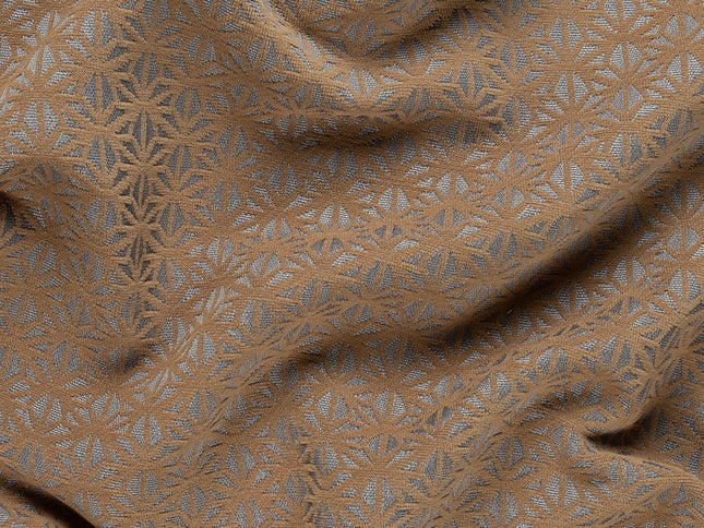 Brown colour geometric floral pattern velvet flock Easy Clean sofa, chair and curtain fabrics (Dual side)