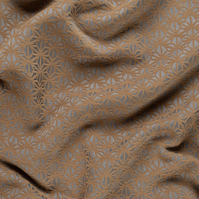 Brown colour geometric floral pattern velvet flock Easy Clean sofa, chair and curtain fabrics (Dual side)