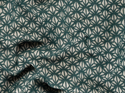 Teal green colour geometric floral pattern velvet flock readymade cushion cover
