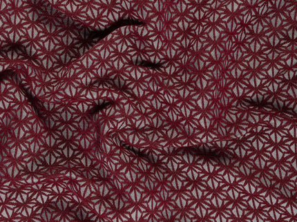 Wine colour geometric floral pattern velvet flock readymade cushion cover