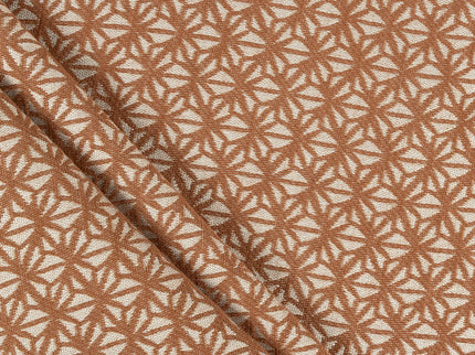 Rust colour geometric floral pattern velvet flock Easy Clean sofa, chair and curtain fabrics (Dual side)