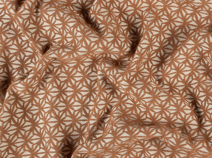 Rust colour geometric floral pattern velvet flock readymade cushion cover