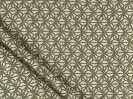 Olive green colour geometric floral pattern velvet flock Easy Clean sofa, chair and curtain fabrics (Dual side)