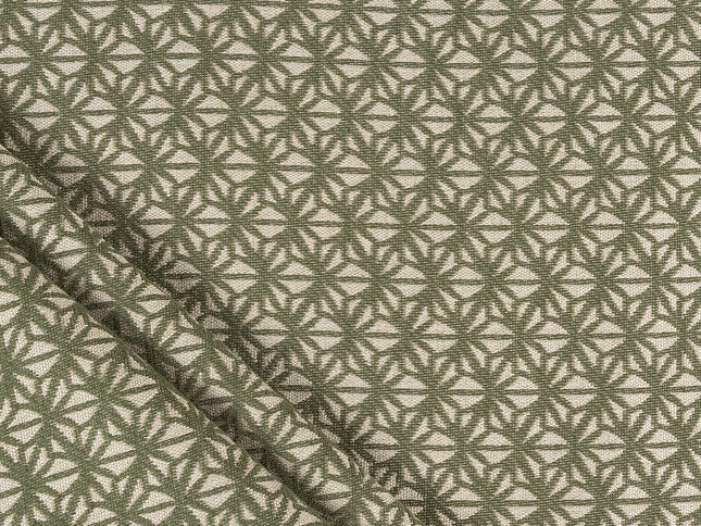 Olive green colour geometric floral pattern velvet flock Easy Clean sofa, chair and curtain fabrics (Dual side)