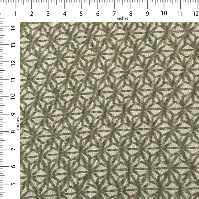 Olive green colour geometric floral pattern velvet flock Easy Clean sofa, chair and curtain fabrics (Dual side)