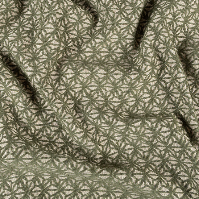Olive green colour geometric floral pattern velvet flock Easy Clean sofa, chair and curtain fabrics (Dual side)