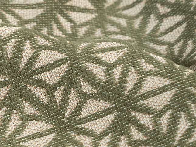 Olive green colour geometric floral pattern velvet flock Easy Clean sofa, chair and curtain fabrics (Dual side)