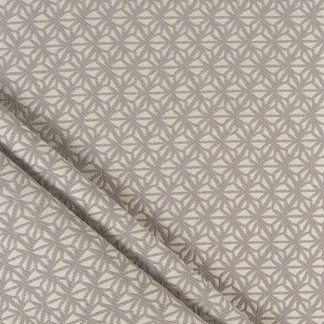 Taupe colour geometric floral pattern velvet flock Easy Clean sofa, chair and curtain fabrics (Dual side)