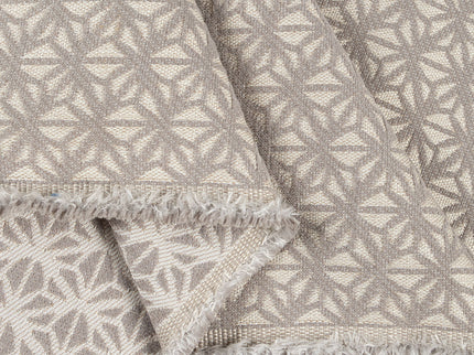 Taupe colour geometric floral pattern velvet flock Easy Clean sofa, chair and curtain fabrics (Dual side)