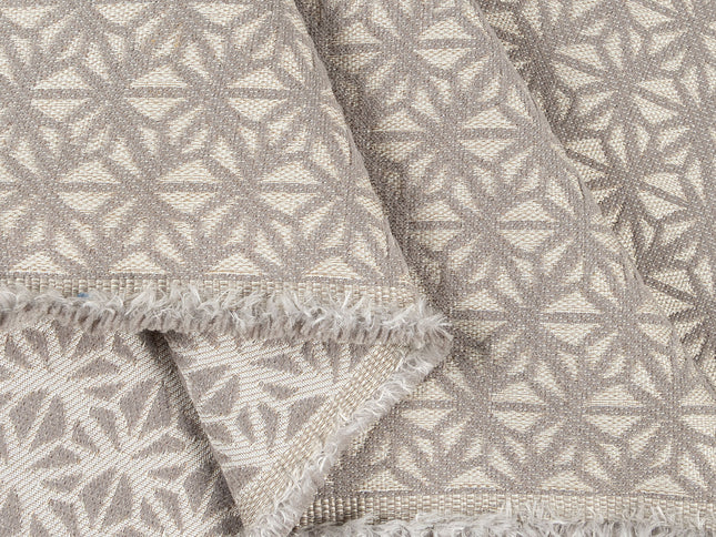 Taupe colour geometric floral pattern velvet flock Easy Clean sofa, chair and curtain fabrics (Dual side)