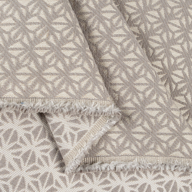 Taupe colour geometric floral pattern velvet flock Easy Clean sofa, chair and curtain fabrics (Dual side)