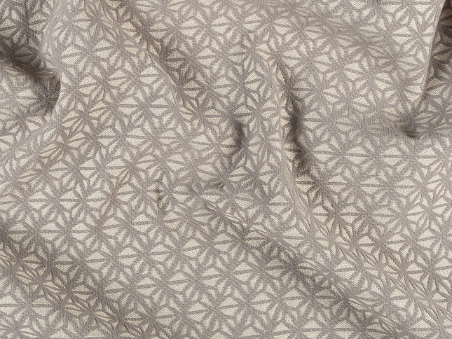 Taupe colour geometric floral pattern velvet flock Easy Clean sofa, chair and curtain fabrics (Dual side)