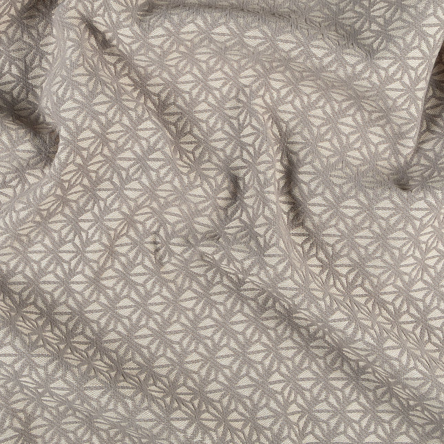 Taupe colour geometric floral pattern velvet flock Easy Clean sofa, chair and curtain fabrics (Dual side)